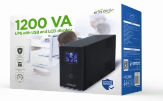 sai gembird con usb y display lcd 1200 va negro