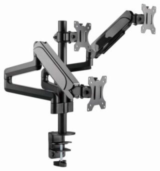 brazo de monitor gembird ajustable de mesa para 3 monitores mov completo