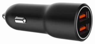 cargador rapido para coche gembird con 2 puertos usb, qc3.0, 36 w, negro
