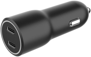 cargador rapido coche gembird power livery  2 puertos usb tipo c, 40 w, negro
