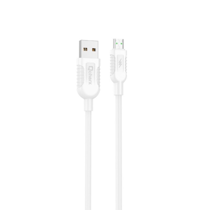 qcharx international cable qcharx athens usb a micro 3a   1 m   pvc blanco