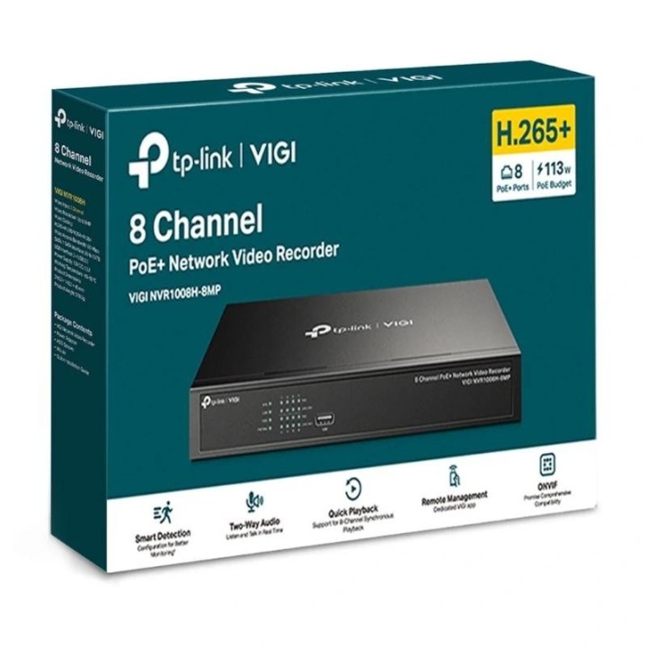vigi grabador ip nvr1008h 8mp rack 01 hdd 08 c poe