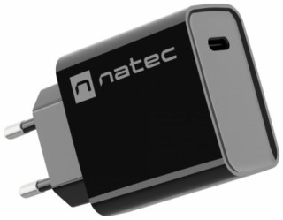 cargador natec ribera 20w 1xusb c pd3.0 qc3.0 negro