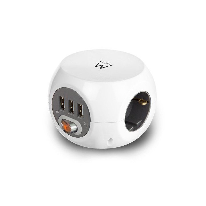 ewent ew3939 base multiple 1,5 m 3 salidas ac interior blanco