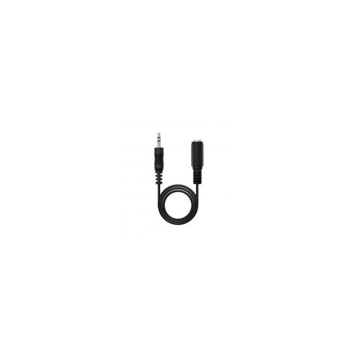 nanocable cable audio jack   3.5m a jack   3.5h nanocable 5m    macho   hembra    negro