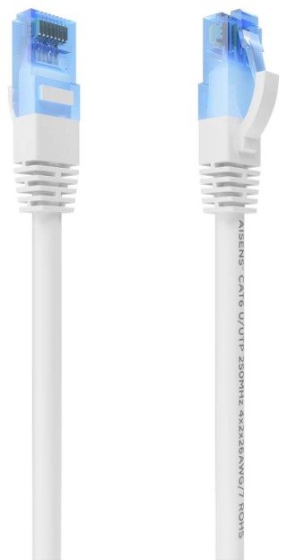 cable red aisens latiguillo rj45 cat.6 utp awg26 cca blanco 1.5m