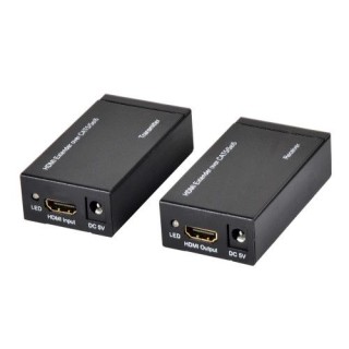 ewent ew3715 extensor audio/video transmisor y receptor de senales av negro