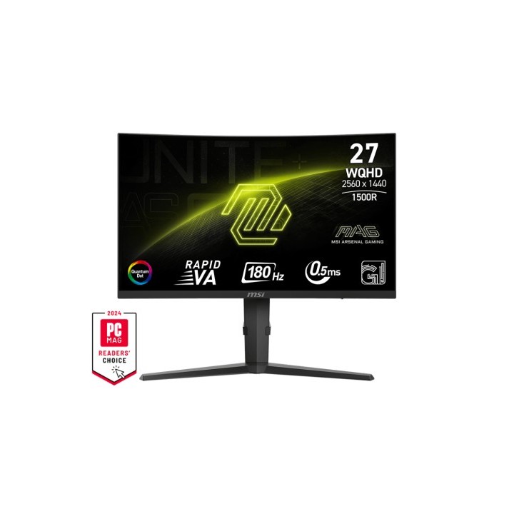 msi msi monitor mag 275cqrf qd e2. 27". curvo 1500r. 2560x1440. 180hz. negro