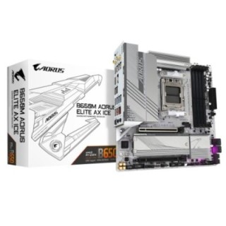gigabyte gigabyte b650m aorus elite ax ice placa base   amd ryzen serie 9000, vrm de 12+2+2 fases, h