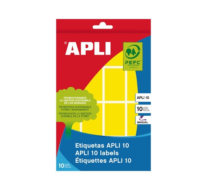 blister 8h. etiq. apli 25x40 amarilla pack  10 unidades