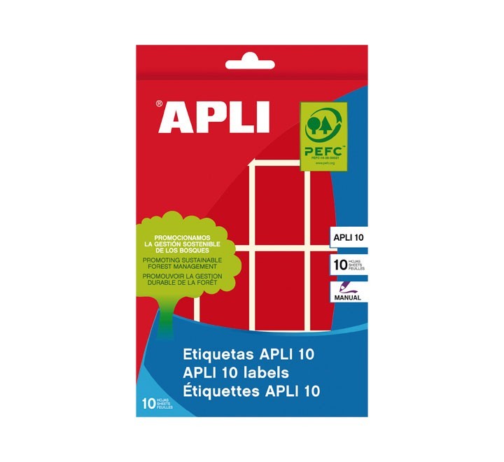 blister 8h. etiq. apli 25x40 roja pack  10 unidades