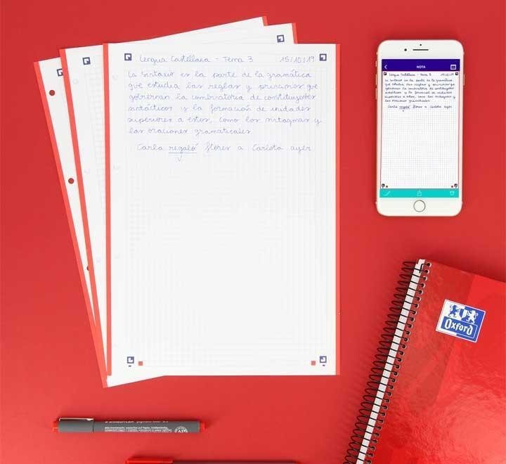 recambio 100h+20 oxford color 1 a4 5x5 rojo