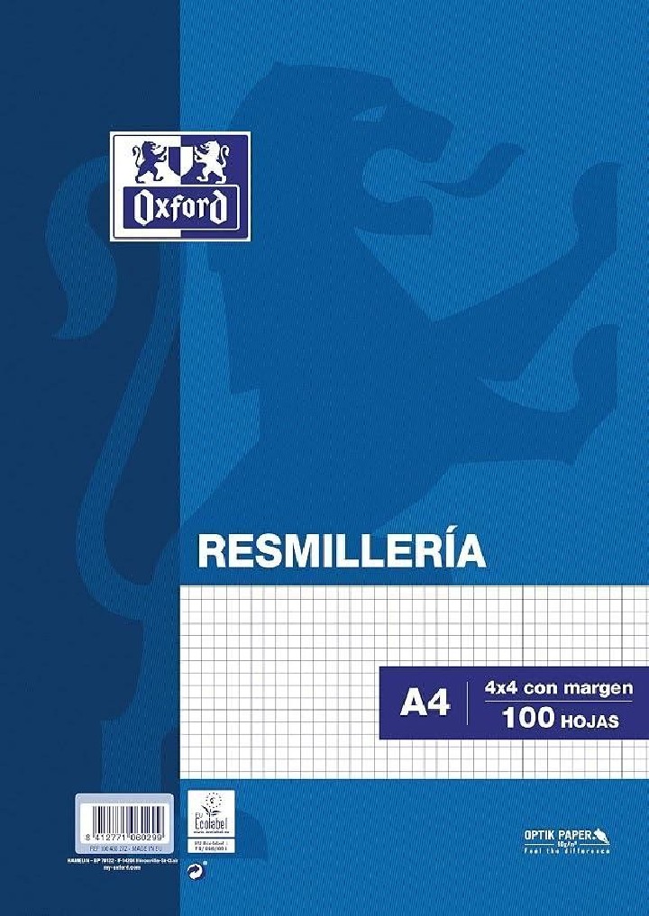 resmilleria oxford a4 100h 4x4/m