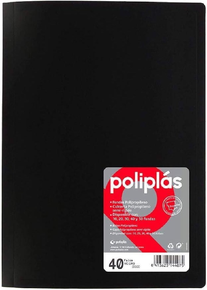 carp. 40f. poliplas opaco negro folio