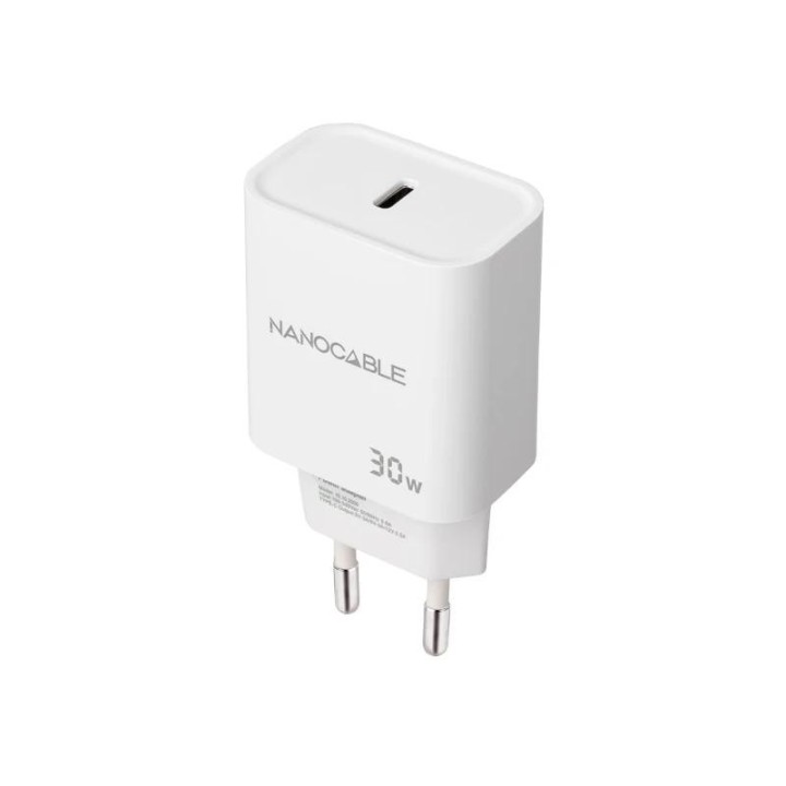 nanocable cargador pared usb c pd 30w blanco