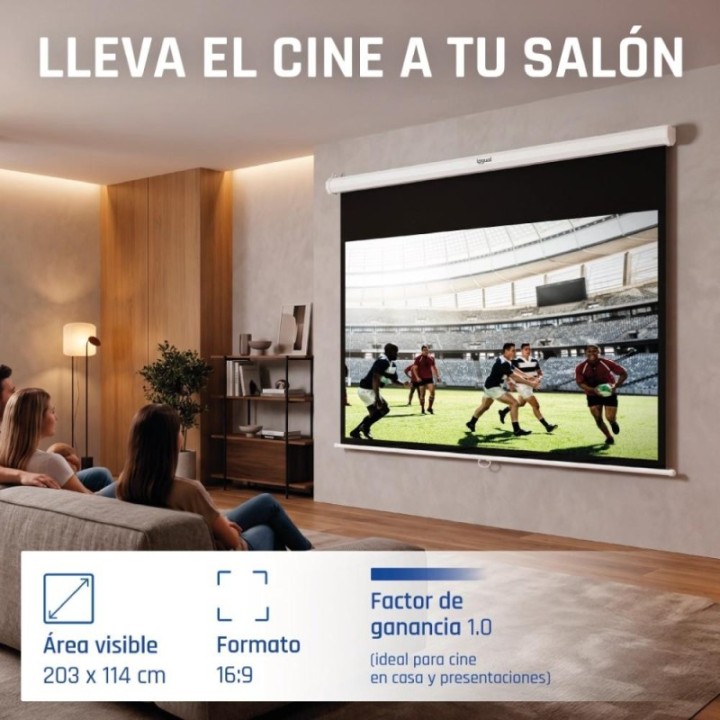iggual pantalla manual 16 9 92" 203x114 cm