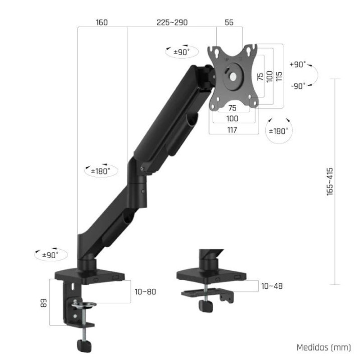 iggual spmp01 a soporte pinza 1 monitor 17 34" pro