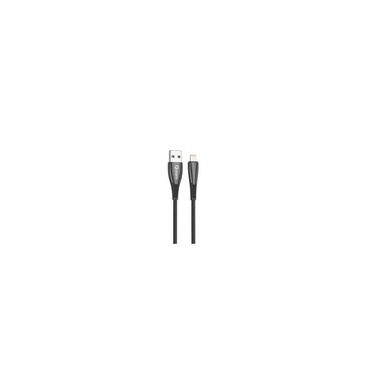 qcharx international cable qcharx berlin usb a lightning 3a   1 m   zinc negro cordon grueso tacto s