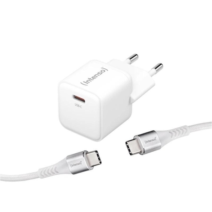 intenso  kit cargador gan w30c + cable usb c