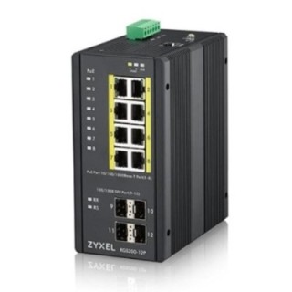 zyxel switch 12 puertos industrial zyxel rgs200   12p   zz0101f