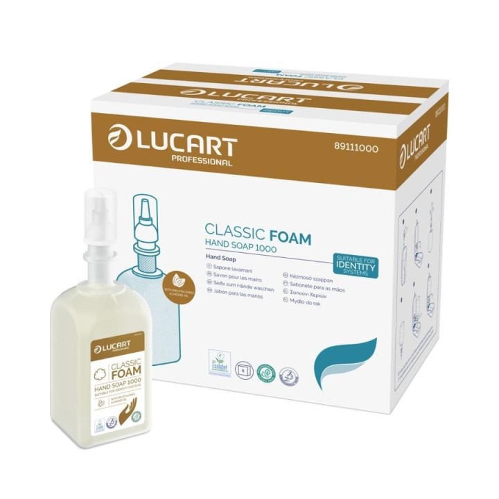 recambio jabon lucart identity foam hand 1000
