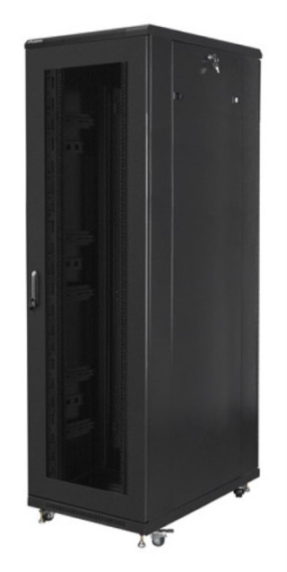 armario lanberg rack 19" 42u 800x1000 flat pack puerta perforada negro