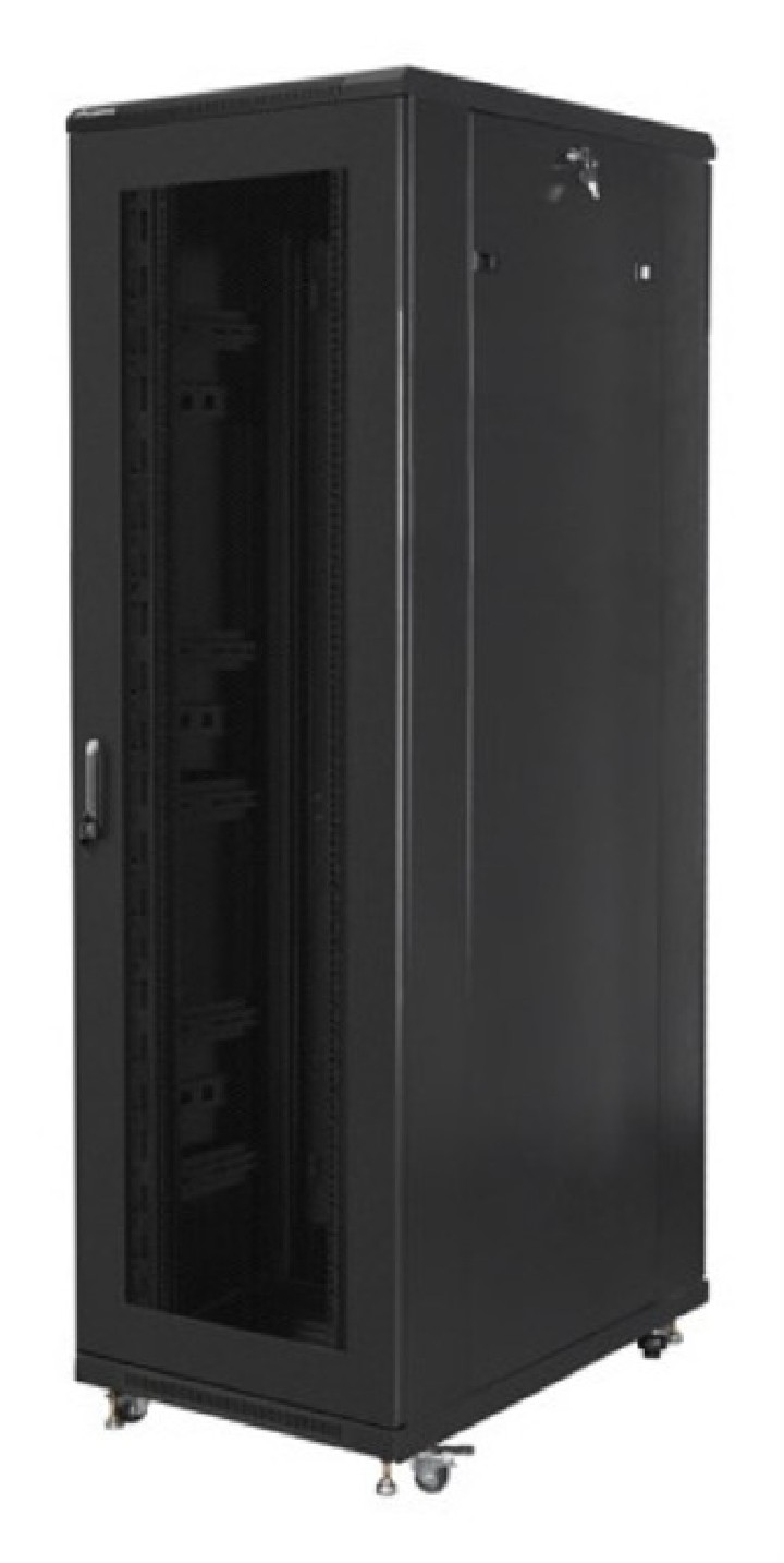 armario lanberg rack 19" 42u 800x1000 flat pack puerta perforada negro