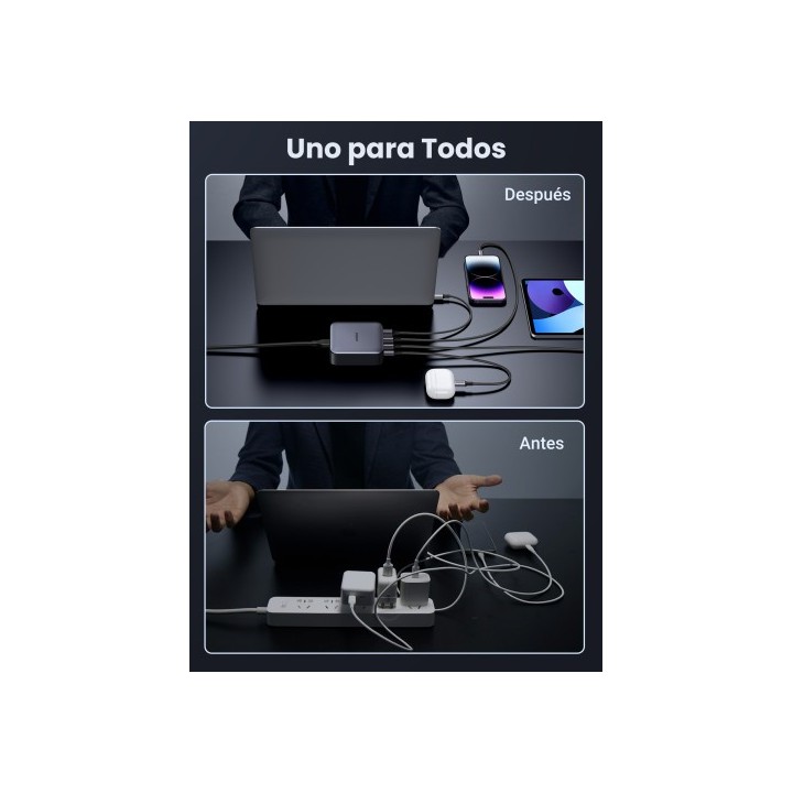 ugreen ugreen nexode universal gris corriente alterna carga rapida interior