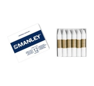 estuche 12 ceras manley mnc04442 blanco