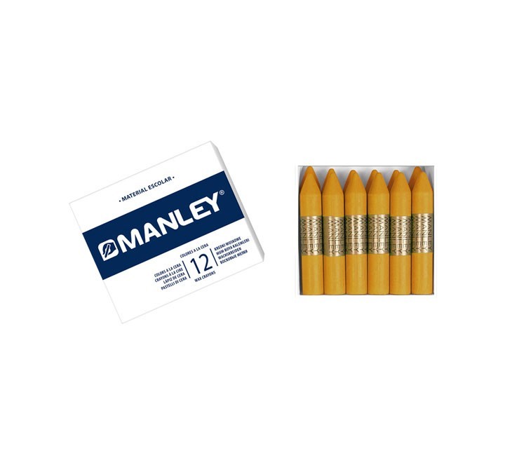 estuche 12 ceras manley mnc04690 ocre