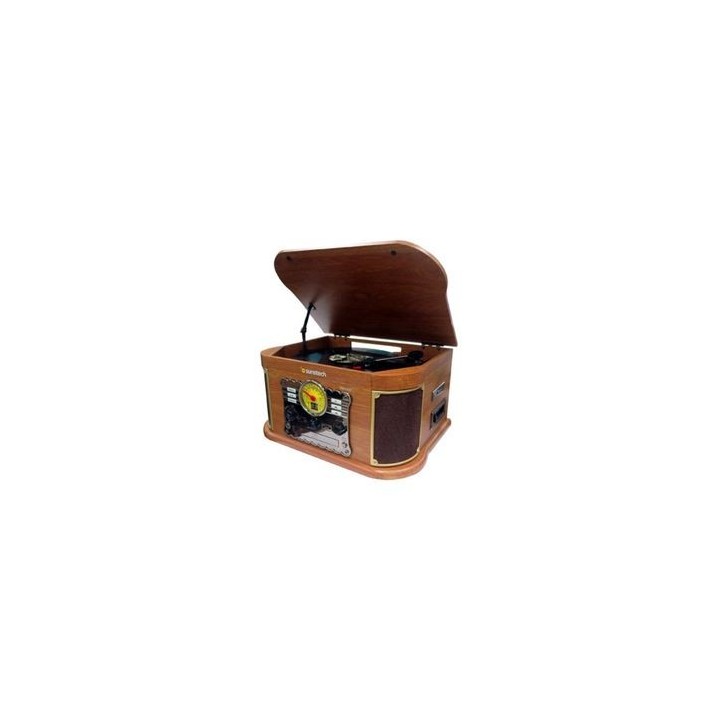 tocadiscos sunstech pxrc52cd bluetooth/k7/cd/fm/usb/sd madera
