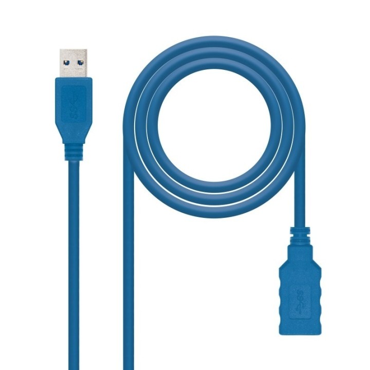 nanocable cable usb 3.0, a/m a/h, azul, 1 m
