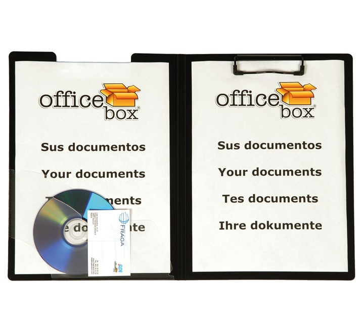 carpeta con pinza metal. office box negro 9468