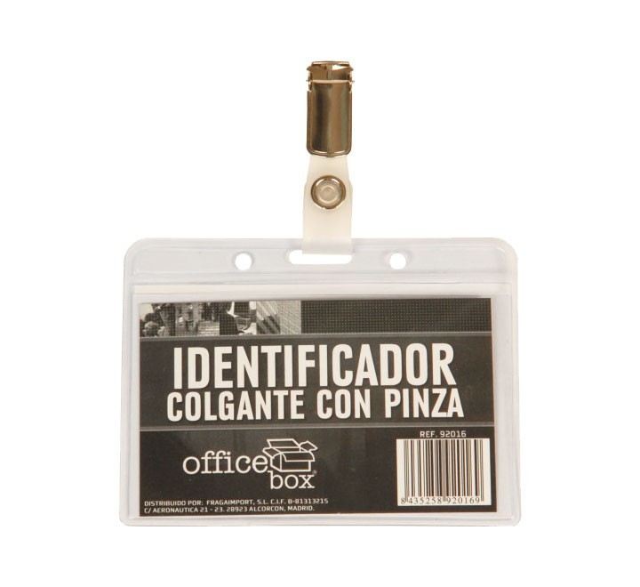ident. apaisado c/pinza office box transp. 92016