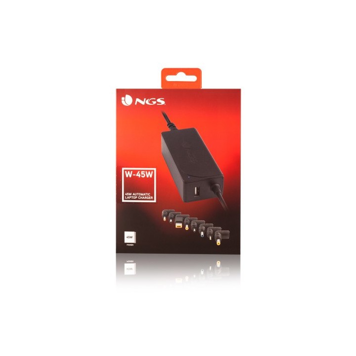 ngs ngs w 45w adaptador e inversor de corriente interior negro