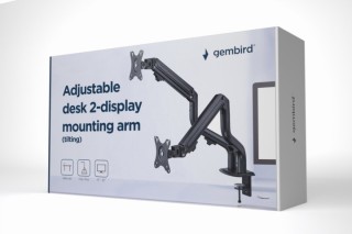 soporte escritorio ajust gembird con brazo para 2 pantallas 17 32 hasta 8 kg