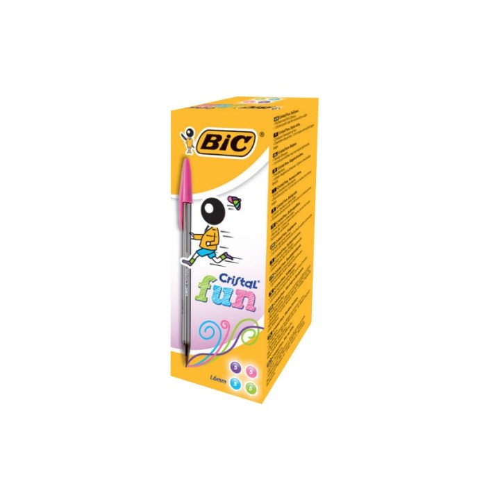 bic bic cristal fun violeta boligrafo 20 pieza s   pack  20 unidades