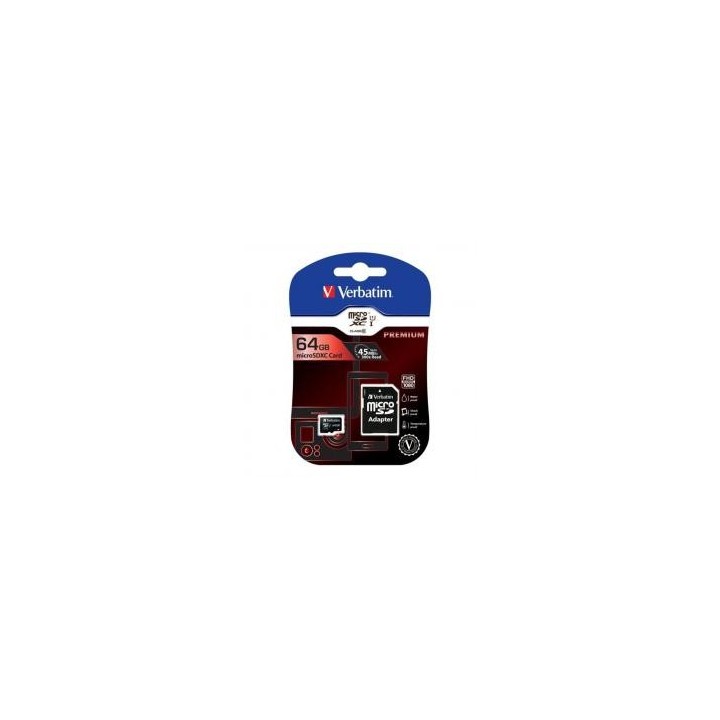 verbatim tarjeta memoria micro sd verbatim 64gb c10 + adaptador