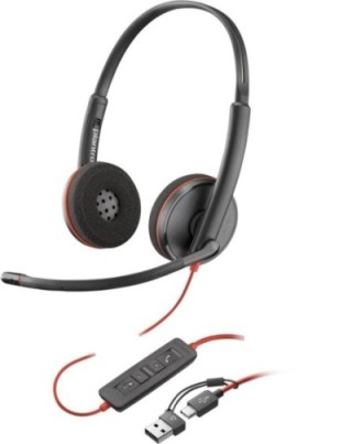 poly auriculares poly blackwire 3220 est?reo usb   c + adaptador usb   c   a