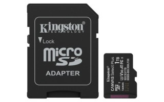kingston kingston technology 1tb microsdxc canvas select plus gen3 150mb/s a1  incluye adaptador de