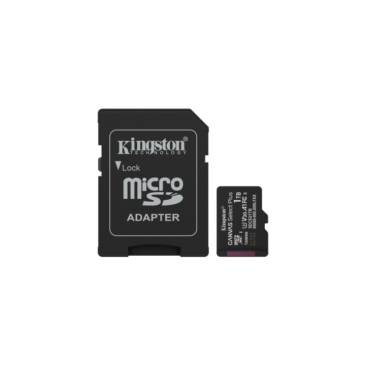 kingston kingston technology 1tb microsdxc canvas select plus gen3 150mb/s a1  incluye adaptador de