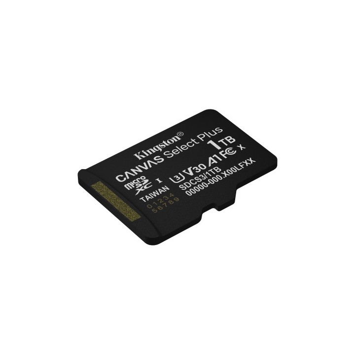 kingston kingston technology 1tb microsdxc canvas select plus gen3 150mb/s a1  incluye adaptador de