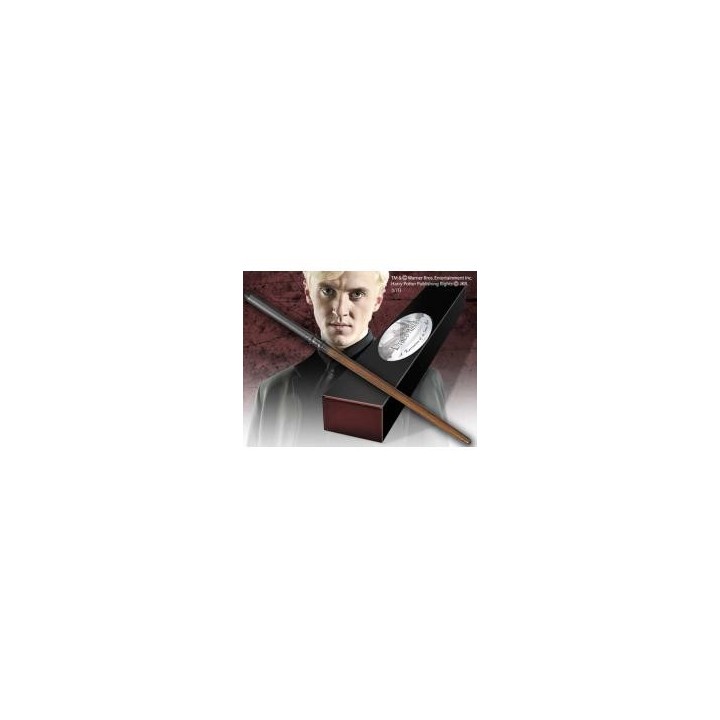 the noble collection replica the noble collection harry potter draco malfoy varita con caja y placa