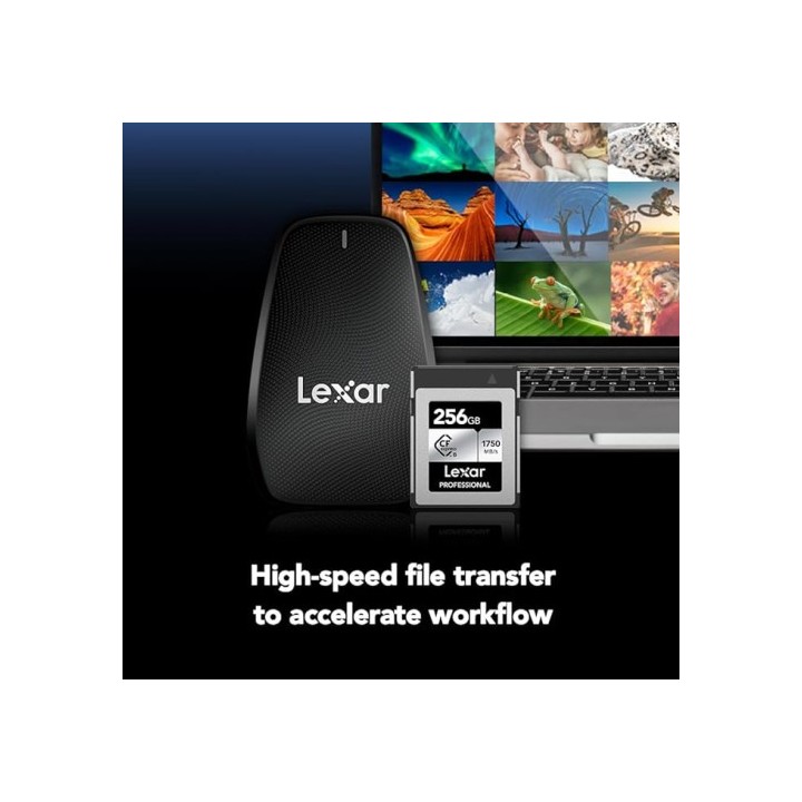 lexar lexar 256gb professional cfexpress type b card silver, up to 1750mb/s read 1300mb/s write