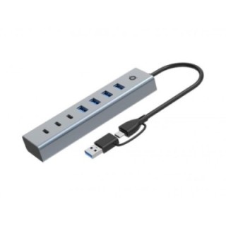 conceptronic hub usb 3.0 conceptronic hubbies20g 7 puertos usb   c a 3xusb   c 4xusb   a