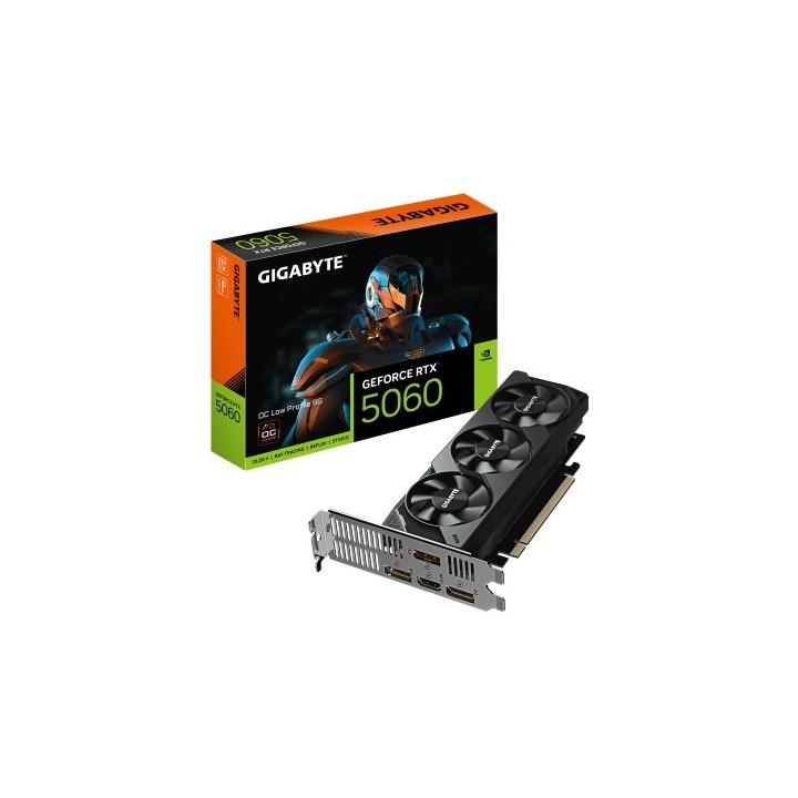 gigabyte gigabyte geforce rtx 5060 oc low profile 8g tarjeta grafica   8gb gddr7, 128bit, pci e 5.0,