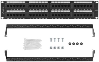 patch panel lanberg 48 puertos 2u 19? cat.6 negro