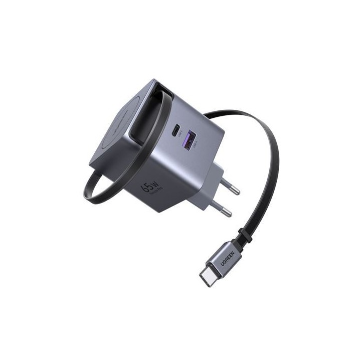 ugreen ugreen 65w gan fast charger with retractable cable