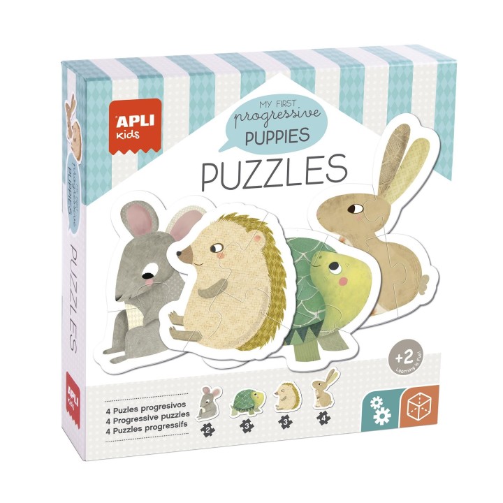 puzzle 12 pz. apli kids my first puppies