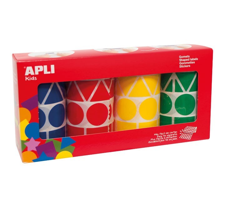 pack 4 rollo gomets apli az/ro/am/ve std